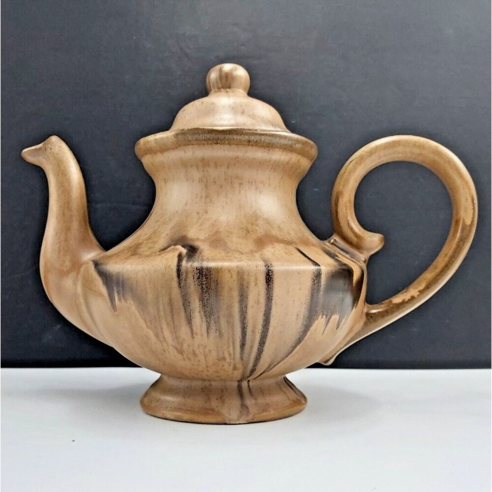 Blue Mountain Pottery Teapot-RARE Mocha Drip Glaze-4 Cup-24 oz -Canada-MCM